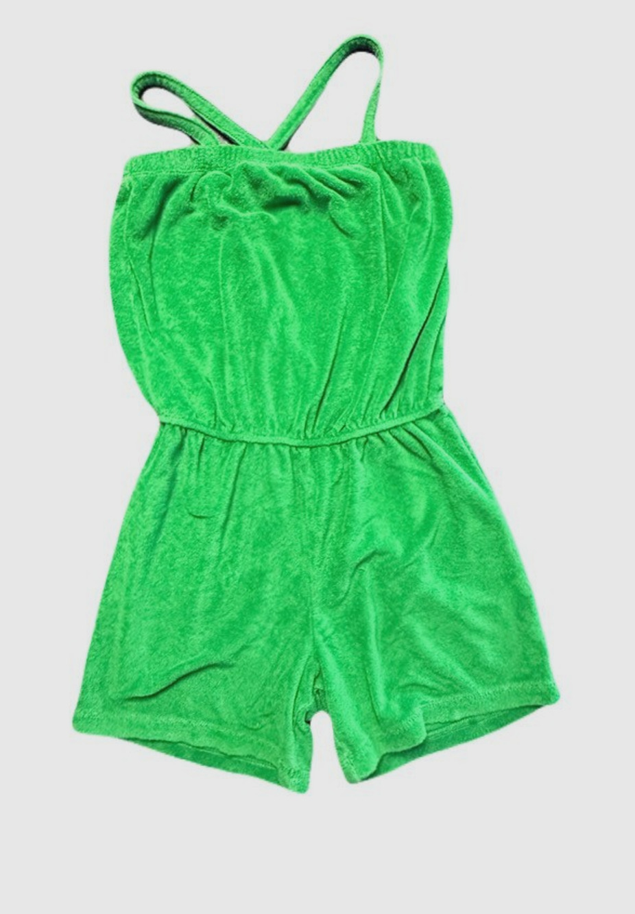 Hanna Andersson Terry Cloth Romper Green Swim Cover-Up Size 120cm US 6-7 Beach